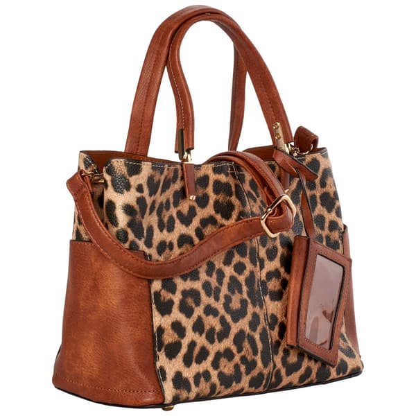 DS Fashion NY Triple Comp Leopard Satchel