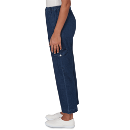 Womens Alfred Dunner Indigo Girls Pull On Cargo Pocket Jeans