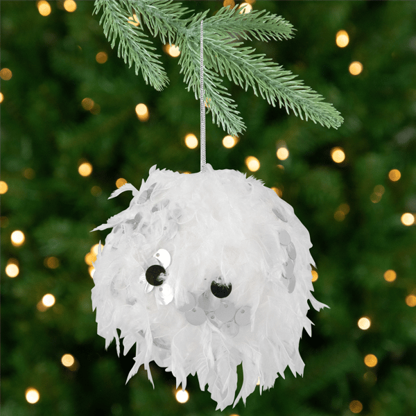 Northlight 4ct. Feather Ball with Sequins Christmas Ornaments