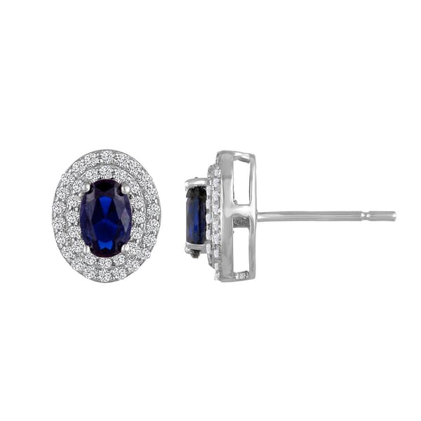 Gemstone Classics&#40;tm&#41; Sterling Silver Blue Sapphire Earrings - image 