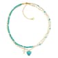 Roman 2-Layer Link Chain with Turquoise Heart Charm Pendant - image 1