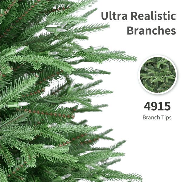 Puleo International 7.5ft. Pre-Lit Fraser Fir Slim Christmas Tree