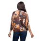 Womens 24/7 Comfort Apparel Brown Paisley Dolman Sleeve Top - image 3