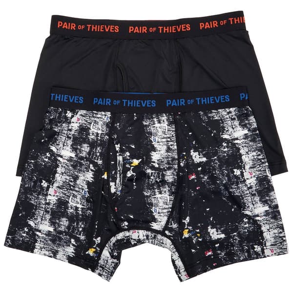 Mens Pair of Thieves Black Splatter Super Fit Boxer Briefs - image 
