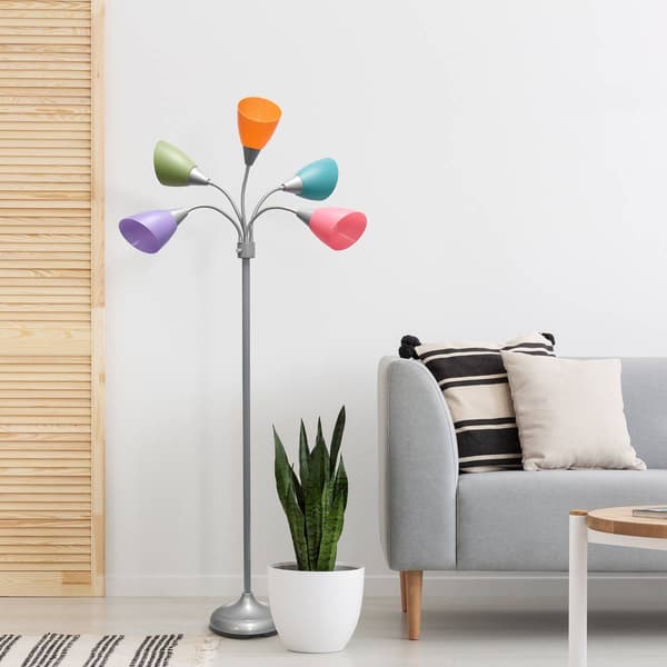 Simple Designs Contemporary Multi 5 Light Medusa Gooseneck Lamp