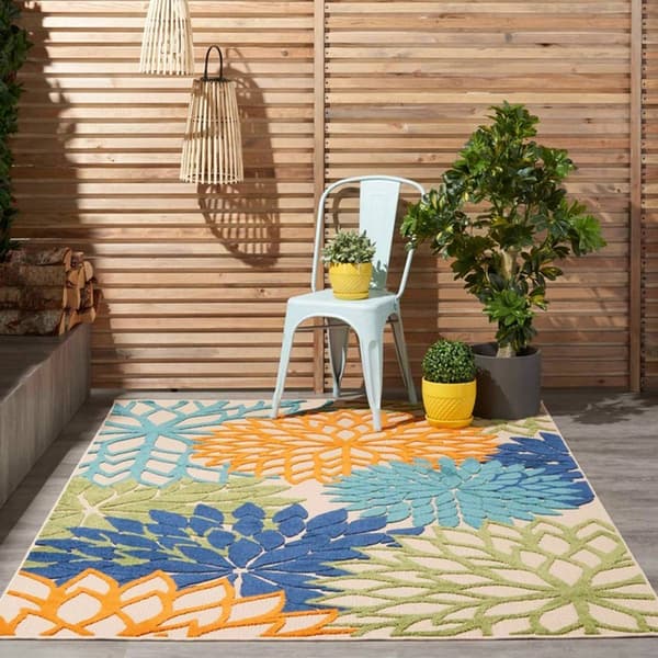 Nourison Aloha Rectangular Large Floral Area Rug