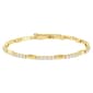 Athra Gold over Brass Oval Bead Stations & Crystal Coil Bracelet - image 1