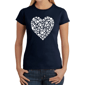 Womens LA Pop Art Paw Prints Heart - Word Art T-Shirt - image 1