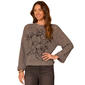 Womens Democracy Long Sleeve Floral Embroidery Sweater - image 1