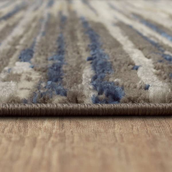 Mohawk Home Furie Stripe Grey/Dark Blue Accent Rug