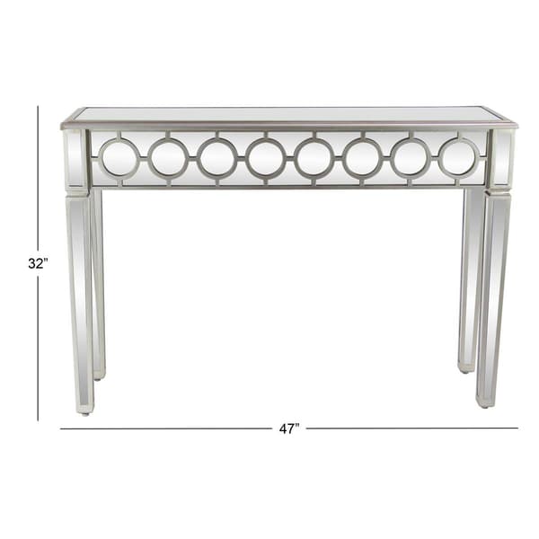 9th & Pike® Silver Glam Wood Console Table