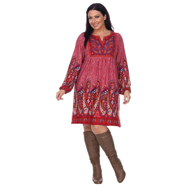 Plus Size White Mark Apolline Boho Sweater Dress - image 