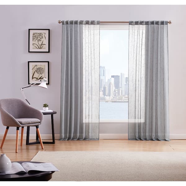 Style 212 Sheer Rod Pocket Window Curtain Panels - image 