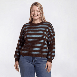 Juniors Plus Madden Girl Hairy Yarn Striped Sweater