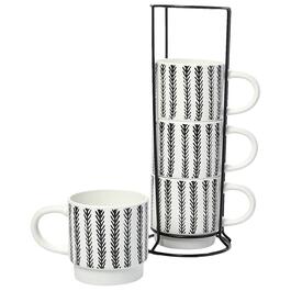 Standing Stacked Mugs with Arrow - Set of 4