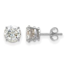True Light(tm) 6.5mm Round Moissanite Basket Post Earrings