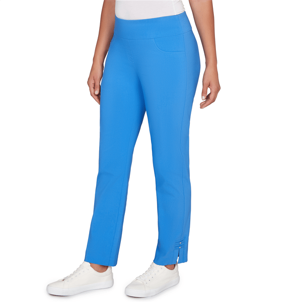 Womens Hearts of Palm Embraceable Blue Casual Ankle Pants