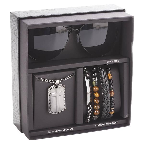 Mens Gentlemen''s Classics&#40;tm&#41; Necklace/Bracelet/Sunglasses Set - image 