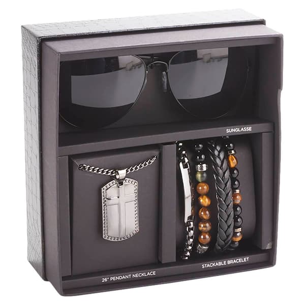 Mens Gentlemen''s Classics(tm) Necklace/Bracelet/Sunglasses Set - image 