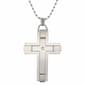 Mens Lynx Satin Accents 1/8ctw. Diamond Cross Pendant - image 1