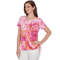 Petite Ruby Rd. Hothouse Florals Watercolor Floral Blouse - image 3
