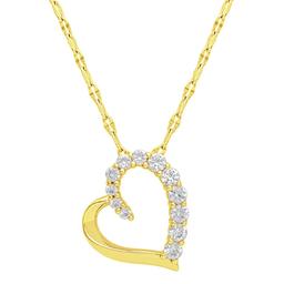 Gianni Argento Lab White Sapphire Open Heart Pendant Necklace