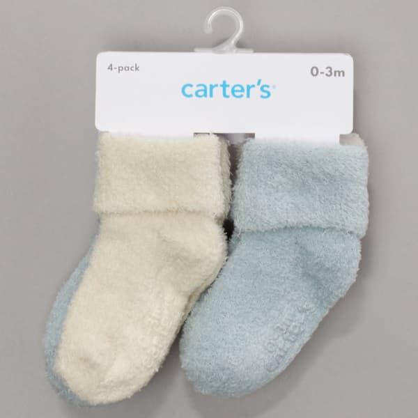 Baby Boy (NB-12M) Carter''s 4pk. Solid Chenille Socks - image 