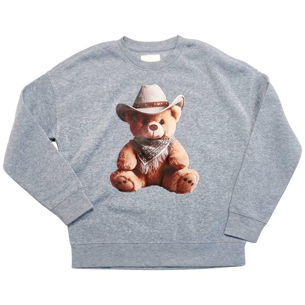 Girls (7-16) No Comment Long Sleeve Western Bear Sweatshirt