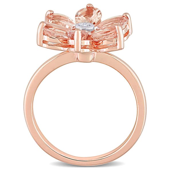 Gemstone Classics™ 10kt. Rose Gold Diamond Floral Ring