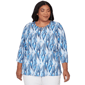Plus Size Alfred Dunner Mykonos Ikat Embellished Blouse - image 1