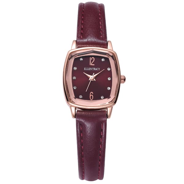 Womens Ellen Tracy Rose Gold-Tone Burgundy Dial Watch - ET5375RGB - image 