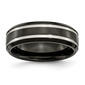 Mens Endless Affection&#40;tm&#41; Titanium 7mm Black IP-Plated Grooved Band - image 1