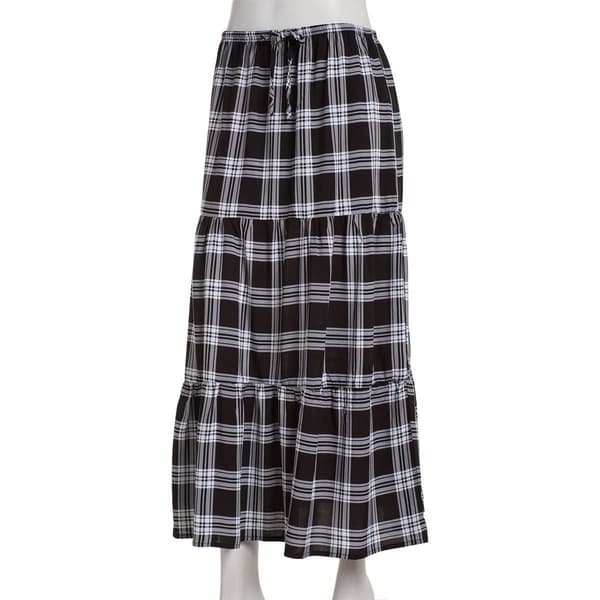 Juniors No Comment Adina Challis Plaid Maxi Skirt - image 