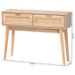 Baxton Studio Baird Oak Brown Wood/Rattan 2-Drawer Console Table - image 9