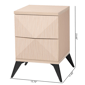 Baxton Studio Draper Mid-Century Modern 2-Drawer Nightstand - image 9