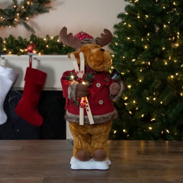 Northlight Seasonal 24in. Animated Musical Moose Christmas Figure