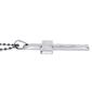 Mens Lynx Stainless Steel Ball Chain Textured Cross Pendant - image 3