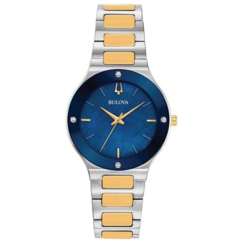 Womens Bulova Millennia Two-Tone Blue Dial Watch - 98R273
