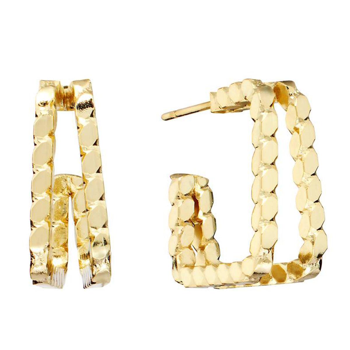 Athra 14kt. Gold Over Brass Wire Huggie Hoop Earrings