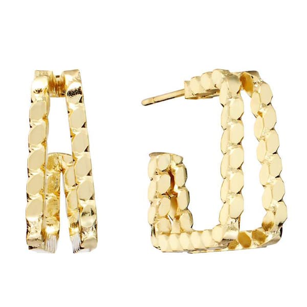 Gold Over Silver Wire Huggie Hoop Earrings