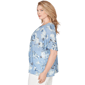 Plus Size Emaline Seabreeze Essence Keyhole Neck Floral Blouse - image 4