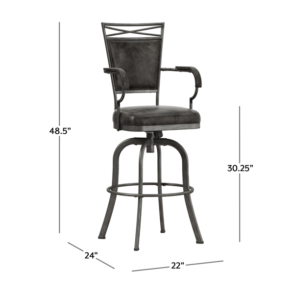 HH2 Home Bridgetown Tilt Upholstered Bar Height Swivel Stool