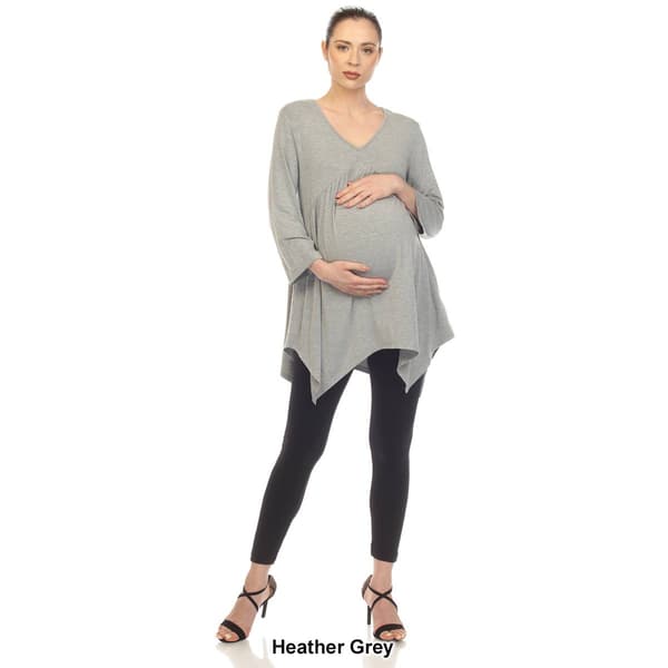 Womens White Mark Maternity Empire Waist V-Neck Tunic Top