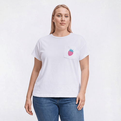 Plus Size Bare Your Soul By Sweet Soul Strawberry Pocket Tee