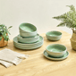 Sango Asher 12pc. Green Dinnerware Set with Reactive Glaze - image 4