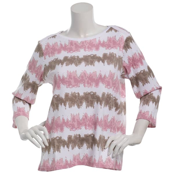 Womens Hasting & Smith 3/4 Sleeve Abstract Envelope Neck Tee - image 