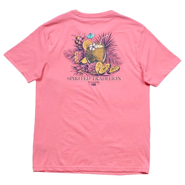 Mens Chaps Tiki Drink Short Sleeve Tee - Pink Carnation