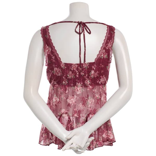 Juniors Madden Girl Flutter Stretch Lace V-Neck Tie Back Tank Top
