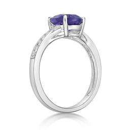 Sterling Silver Ring w/ Amethyst & White Topaz Gemstones