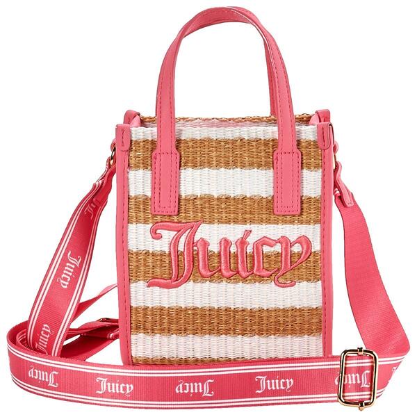 Juicy Couture Stripe Straw Mini Tote - image 